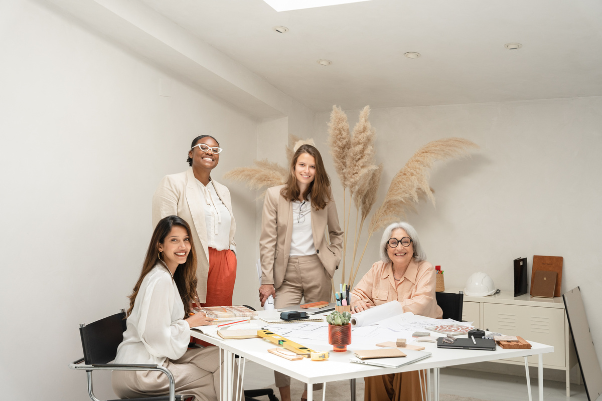 Group of Women Working at an Architecture Firm